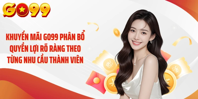 Khuyến Mãi GO99 - Săn Ưu Đãi Khủng, Nhận Quà Cực Chất 1 Khuyến mãi GO99 phân bổ quyền lợi rõ ràng theo từng nhu cầu thành viên